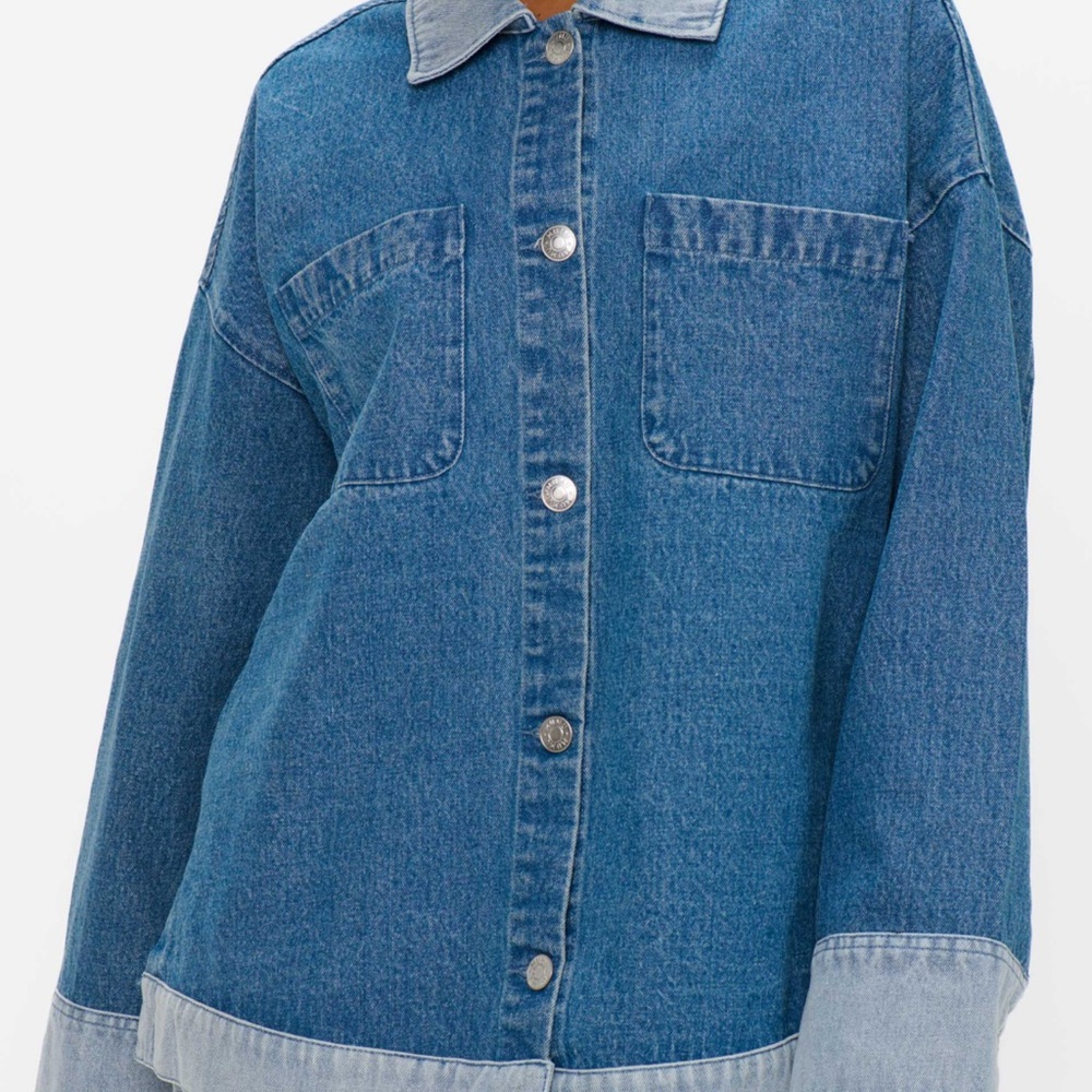 Denim Button-Front Women's Jean Jacket - show me your mumu